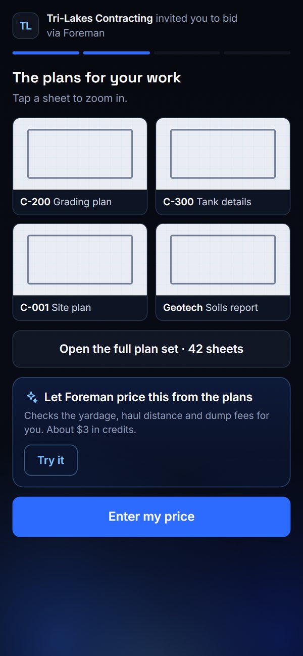 The plan sheets for the sub's trade